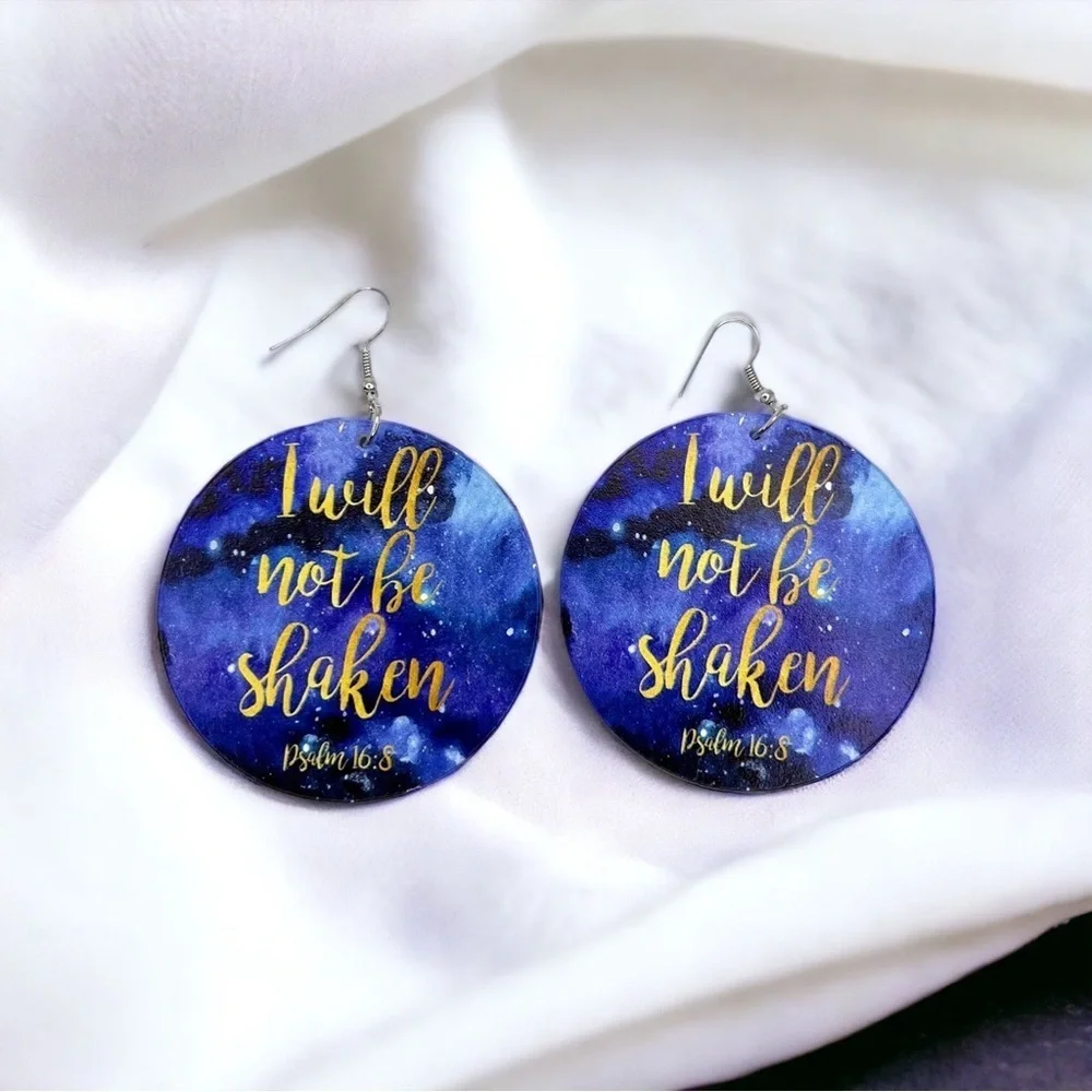 Shine Your Faith: Trendy Bible Verse  Dangle Earrings! Psalm 16:8